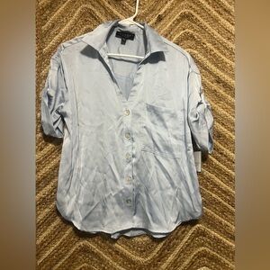 Laundry by Shelli Segal Women's Blue Faux Silk Sleepwear Top,Pajama,Size S,NWT